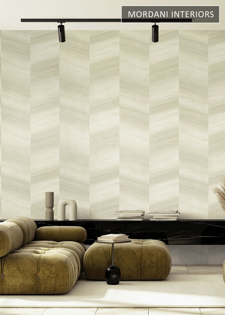 Cream Fishbone German Wallpaper